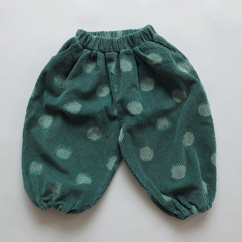 Baby Boys Girls Dot Loose Corduroy Pants Spring Autumn Children's Clothing Casual Pant Children 210429