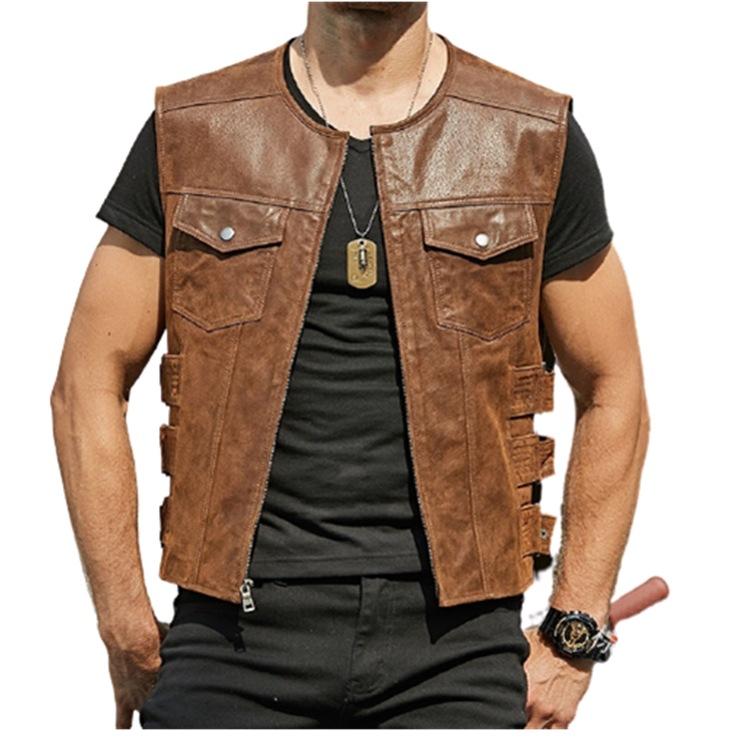 Men' Vests Fashion Leather Jacket Men Slim Zipper PU Waistcoat Casual Sleeveless Vest Plus Size 5XL Thin O-neck Coats, 02
Men' Vests Fashion Leather Jacket Men Slim Zipper PU Waistcoat Casual Sleeveless Vest Plus Size 5XL Thin O-neck Coats, 02