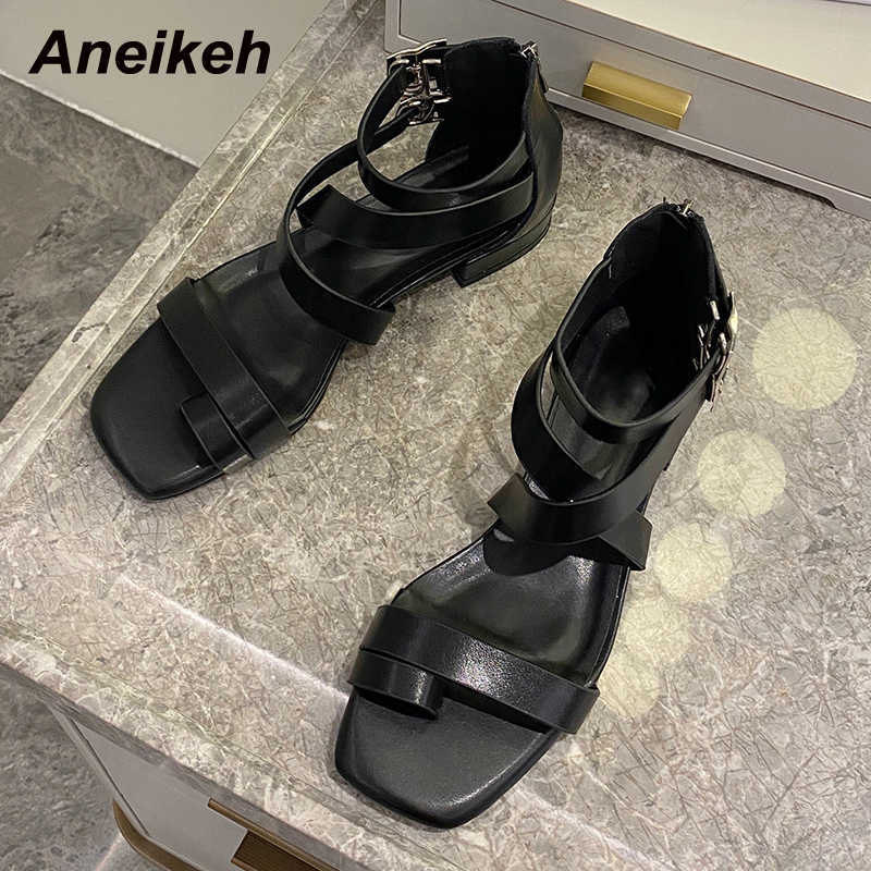 Aneikeh Shoes For Women Sandals Summer Square Heel Party PU Gladiator Buckle Concise Fashion Thong Ankle-Wrap ZIP Cover 210615, Black
Aneikeh Shoes For Women Sandals Summer Square Heel Party PU Gladiator Buckle Concise Fashion Thong Ankle-Wrap ZIP Cover 210615, Black