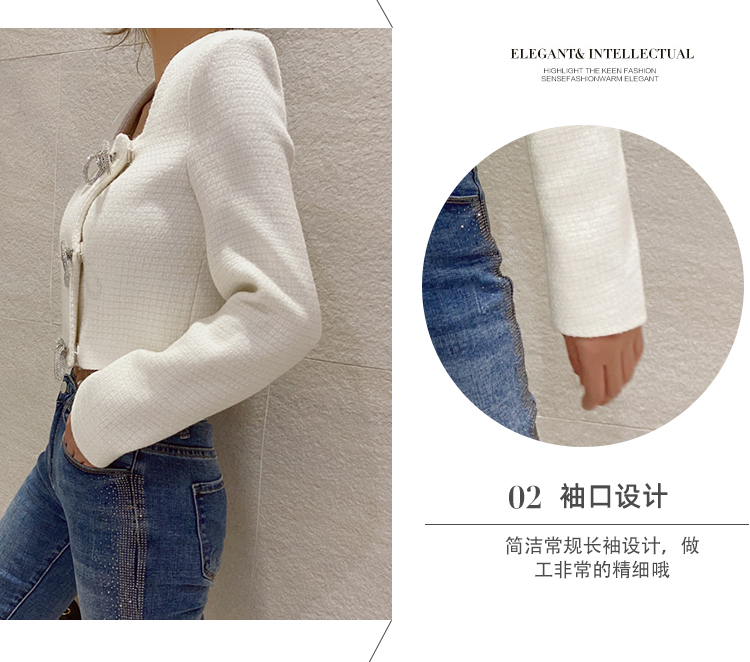 Autumn coat with a long sleeve Butterfly Button sweater age season of cultivate one's morality short thin 210506