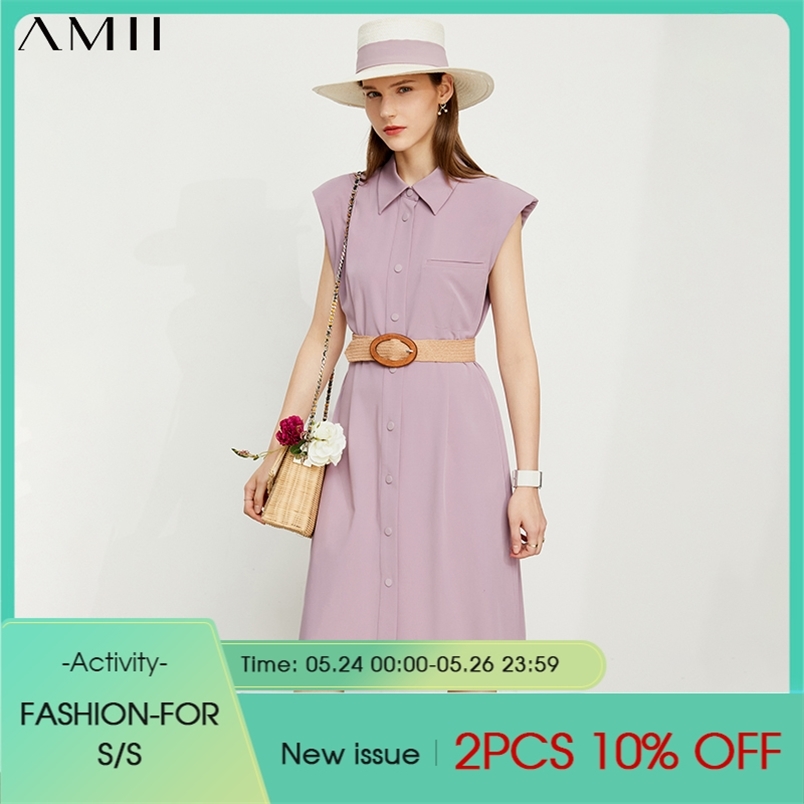 Minimalism Summer Temperament Dress For Women Fashion Aline Women's Offical Lady Lapel Female 12170317 210527