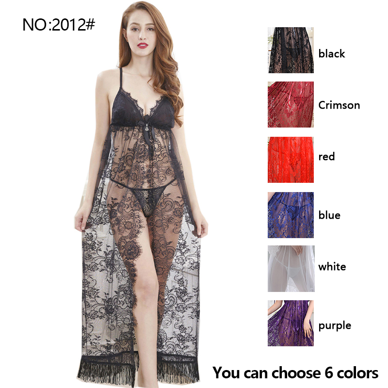 NO: 2012# Ms. Sexy Set Four Seasons Lace Short Sleeve Pajamas Transparent Long Skirt Lingerie Wholesale and Retail Thong + Bra Panties Factory Price, White
NO: 2012# Ms. Sexy Set Four Seasons Lace Short Sleeve Pajamas Transparent Long Skirt Lingerie Wholesale and Retail Thong + Bra Panties Factory Price, White