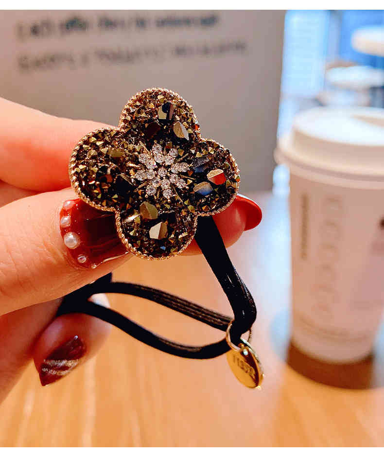 Hair Jewelry Accessories Net Red Heavy Industry Rhinestone Bear Rope Japan and South Korea High Elastic Binding Rubber Band Girls' Head