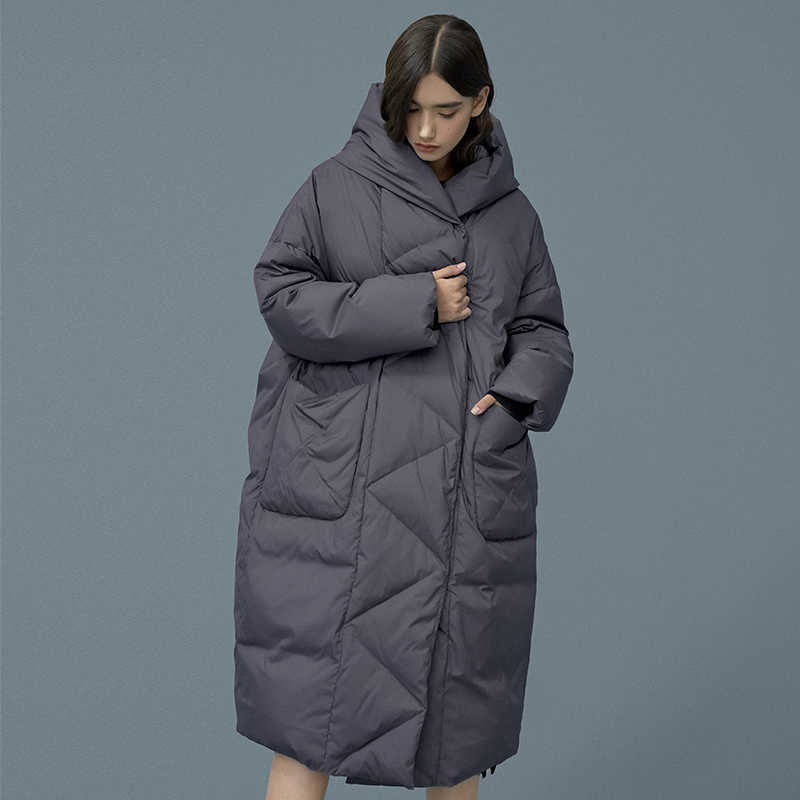 S- 7XL Plus Size Winter Oversize Warm Duck Down Coat Female X-Long Jacket Hooded Style Thick Parkas 92 210918