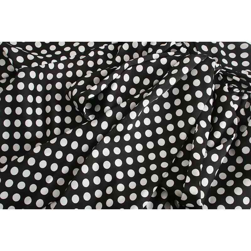 vintage polka dot women dresses summer sexy bow neck ladies mini fashion lantern sleeve female girls 210430