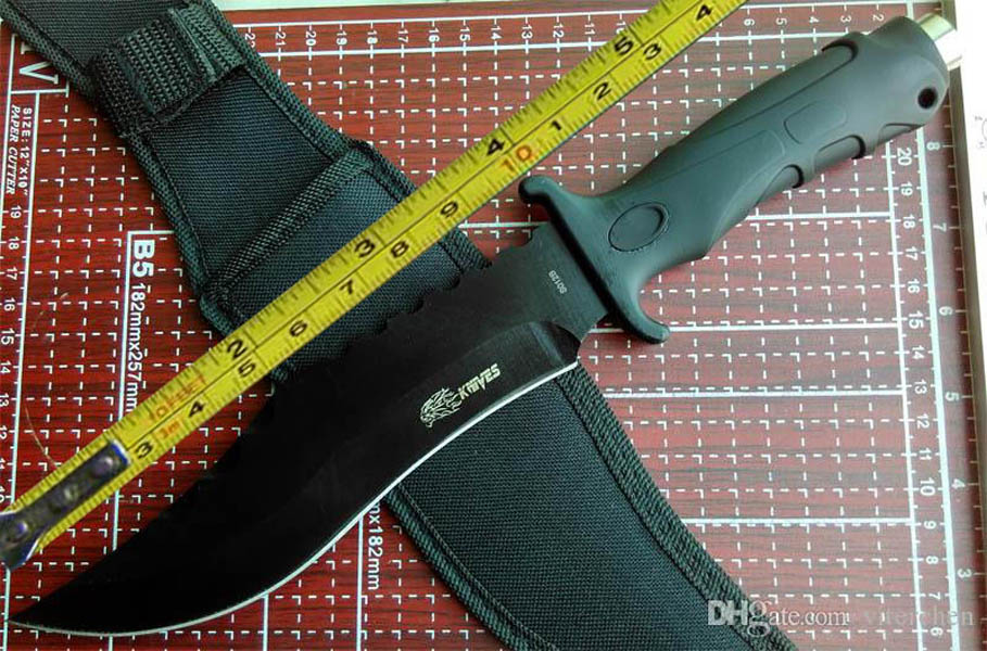 13'' NEW 420J Steel Blade Rubber Handle Sharp Survival Bowie Jungle Hunting Knife S012B
13'' NEW 420J Steel Blade Rubber Handle Sharp Survival Bowie Jungle Hunting Knife S012B