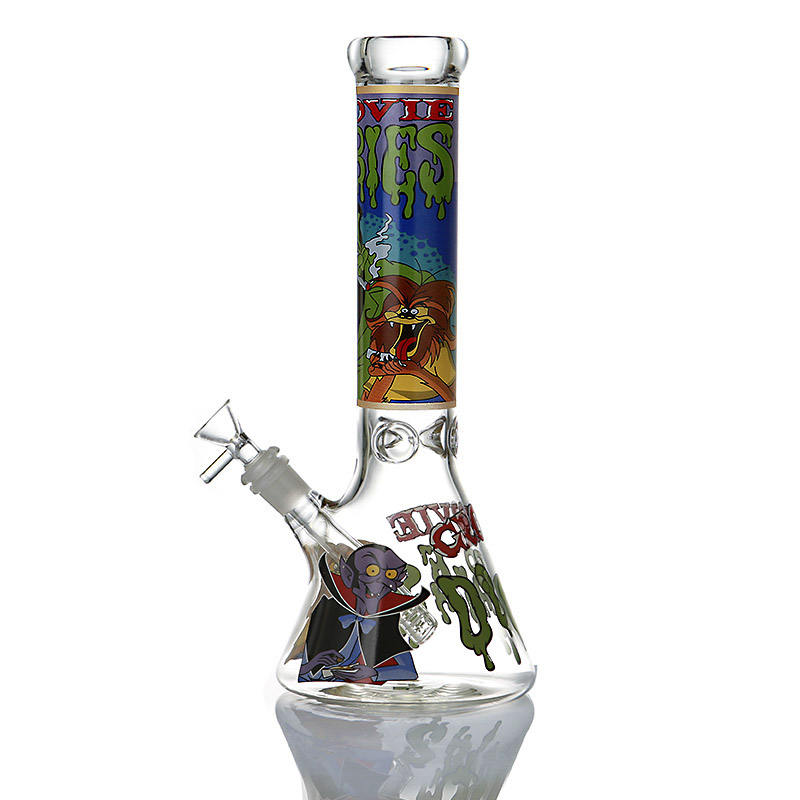 2021 Hookah glass bong water pipe cartoon vampire sticker beaker bongs 12.6 inches tall thick dab rig recycler smoking accessories with 14mm
2021 Hookah glass bong water pipe cartoon vampire sticker beaker bongs 12.6 inches tall thick dab rig recycler smoking accessories with 14mm