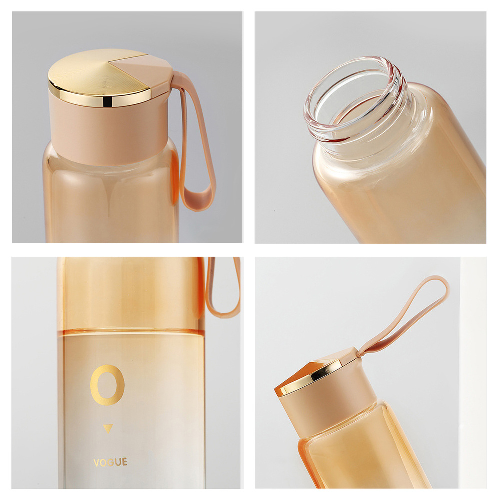 Fashion Cute Glass Water Bottle 400ml Gradient Color Cup Milk Bottles Coffee Mug Wholesale Items Eco Friendly