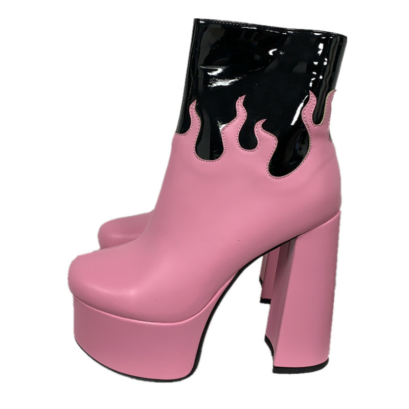 Boots Pattern calls women's ankle boots come back super high heels club shoes platform elegant design thick bottom 60KR, 1# shoe box