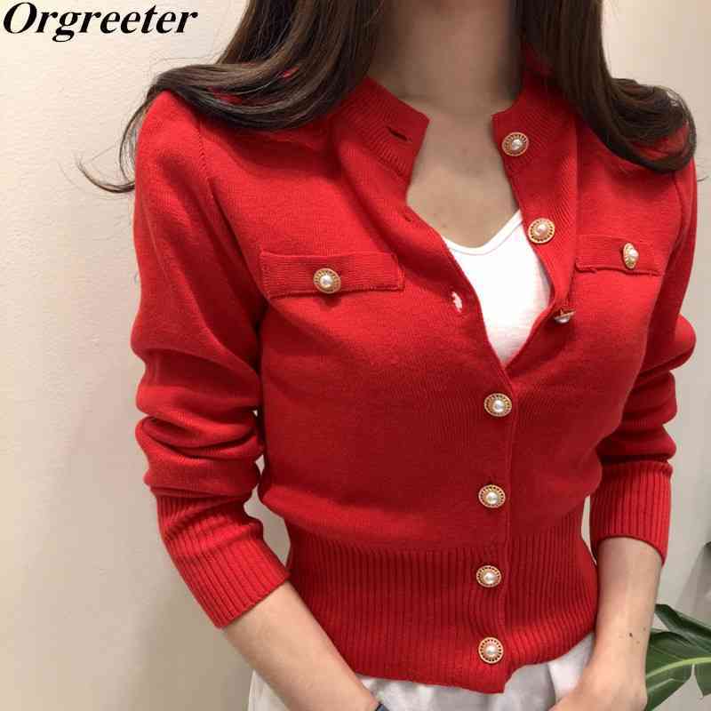 Temperament Fashion Knit Jacket Autumn Pearl Button single-breasted Sweater Cardigan Outwear Chic Solid Color Coat 210525, Picture color
Temperament Fashion Knit Jacket Autumn Pearl Button single-breasted Sweater Cardigan Outwear Chic Solid Color Coat 210525, Picture color