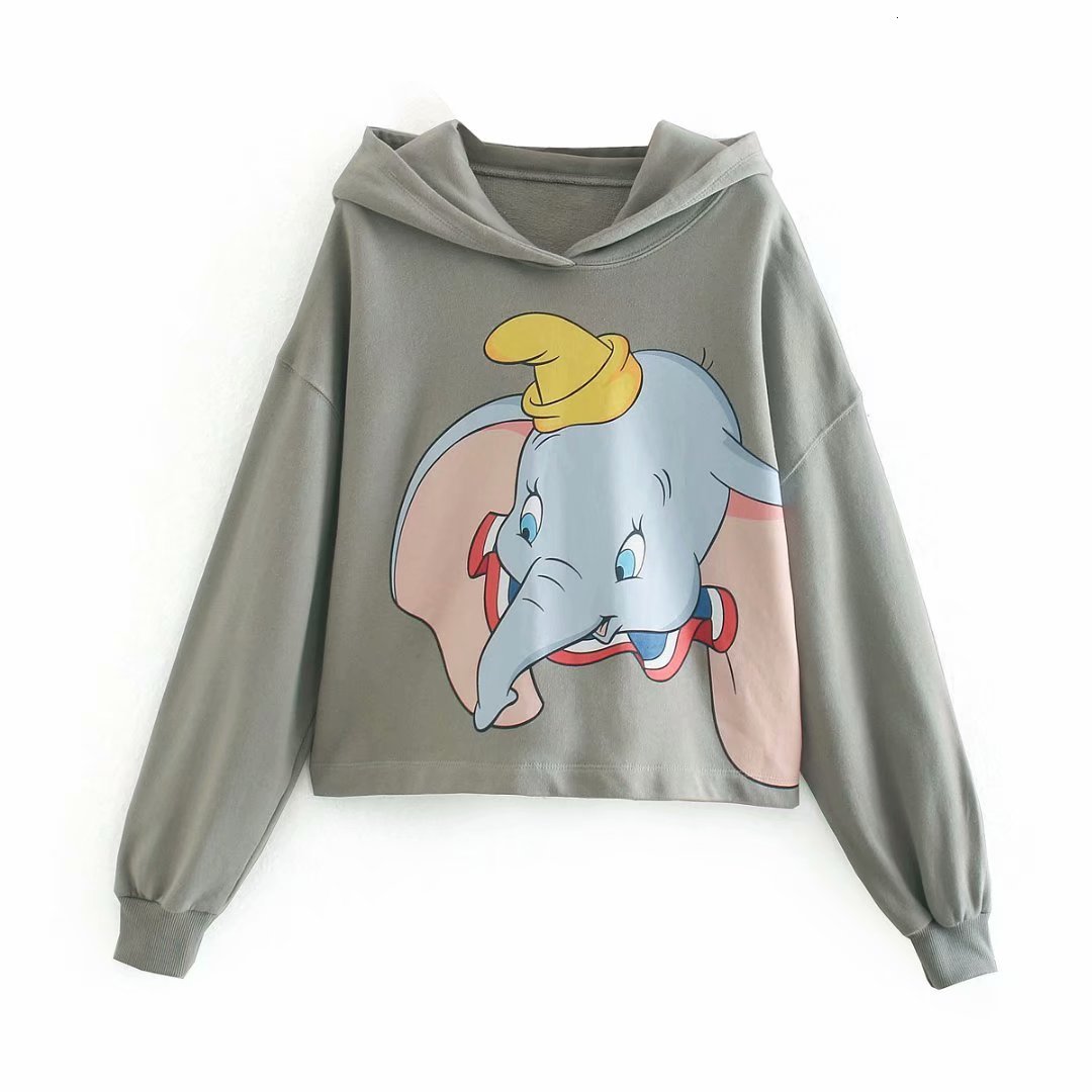 hoodies t shirt women's flying elephant print hooded sweater 2076 in autumn 2021, Black
hoodies t shirt women's flying elephant print hooded sweater 2076 in autumn 2021, Black