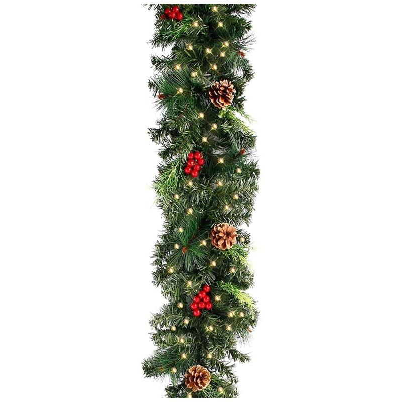 Decorative Flowers & Wreaths 1.8/2.7m Illuminated Christmas Garland LED Light Rattan Berries Pine Cones Garlands Decoration For Doors Trees
Decorative Flowers & Wreaths 1.8/2.7m Illuminated Christmas Garland LED Light Rattan Berries Pine Cones Garlands Decoration For Doors Trees