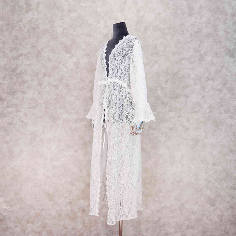 Tunics for beach Long Lace Beach Dress Women Swim Cover up Plus size Saida de Praia Robe Plage Kaftan #Q973 210420