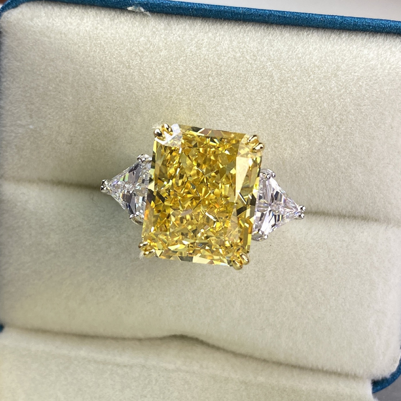 Choucong Brand 100% 925 Sterling Silver Luxury 13*16mm Topaz High Carbon Diamond Moissanite Bridal Rings Sparkling Eternity Women Wedding Party Fine J
