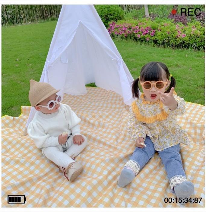 Children's cute kids frosted sunglasses baby decoration trend glasses beach sunglass unisex Retro street shot Z260305