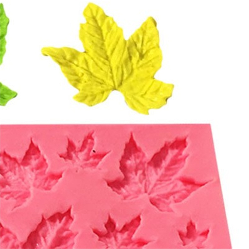Maple Leaves Shape Cake Sugar Silicone Mold Baking Mould Tools Kitchen Chocolate Sugarcraft Good Quality Free shipping