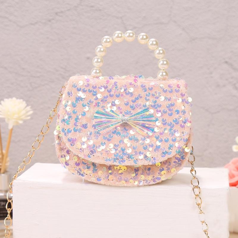 Korean Kids Mini Purses Handbags Cute Backpacks Shinny Sequin Girls Messenger Bag Baby Purse Party Hand Bag Gift