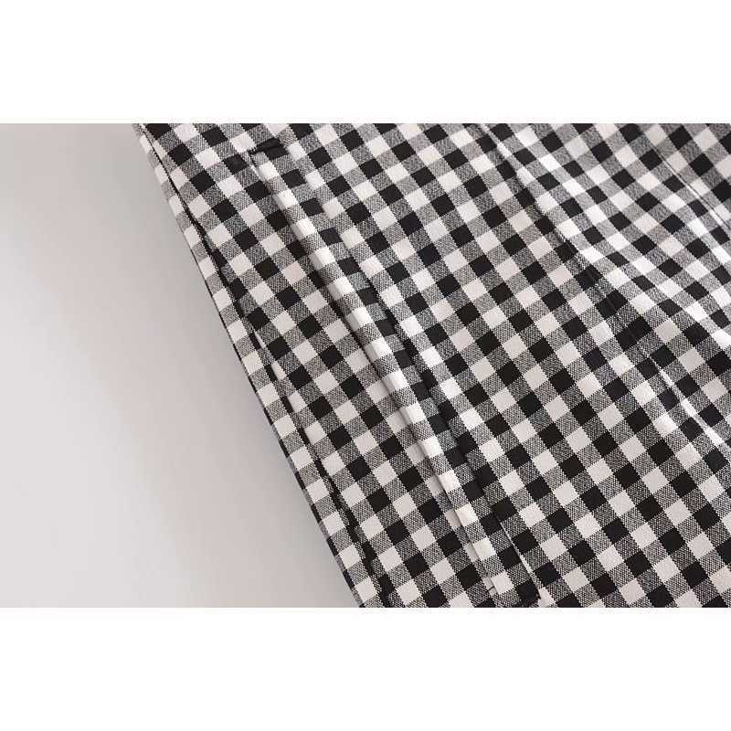 Vintage Women Plaid Hight-waist Pants Casual Woman Fashion Checkered Trousers Chic Lady pantalon pour femme 210709