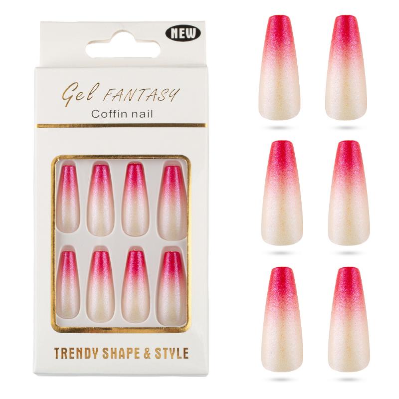 False Nails 24pcs/box Magic Mirror Powder Gradient Design Full Cover Ballerina Coffin Press On With Nail Tools Set, Red;gold
False Nails 24pcs/box Magic Mirror Powder Gradient Design Full Cover Ballerina Coffin Press On With Nail Tools Set, Red;gold