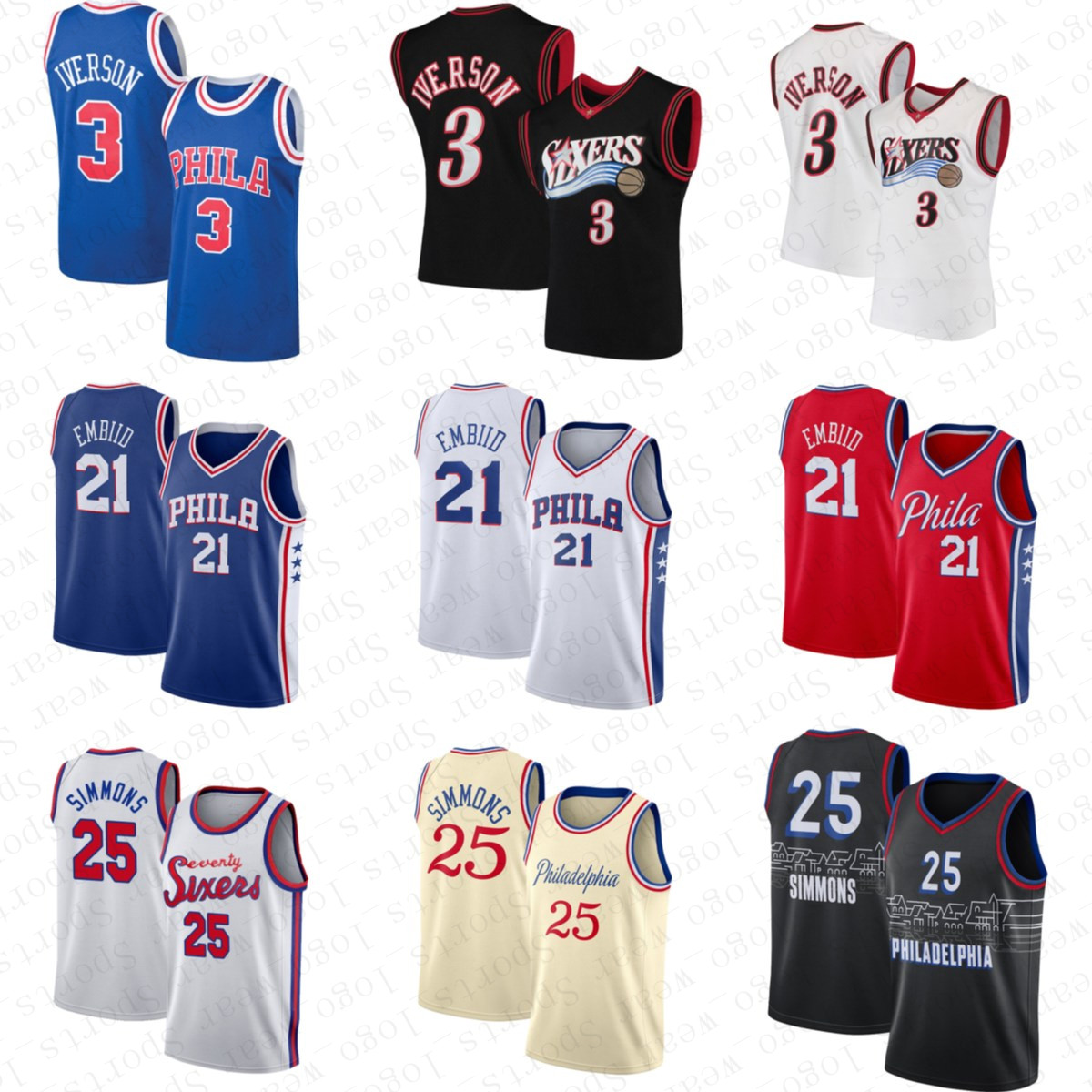 Philadelphia 76ers NBA Basketball Jerseys 3 Allen Iverson 21 Joel Embiid 6 Julius Erving 25 Ben Men2 Simmons Jersey, Philadelphia 76ers jersey
Philadelphia 76ers NBA Basketball Jerseys 3 Allen Iverson 21 Joel Embiid 6 Julius Erving 25 Ben Men2 Simmons Jersey, Philadelphia 76ers jersey