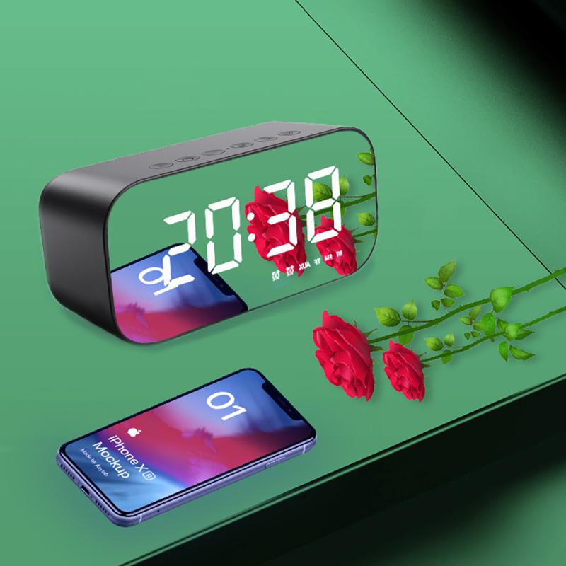 Portable Speakers Mini Sound Box Wireless Bluetooth Speaker Subwoofer Alarm Clock Mirror Digital Display Loudspeaker
Portable Speakers Mini Sound Box Wireless Bluetooth Speaker Subwoofer Alarm Clock Mirror Digital Display Loudspeaker
