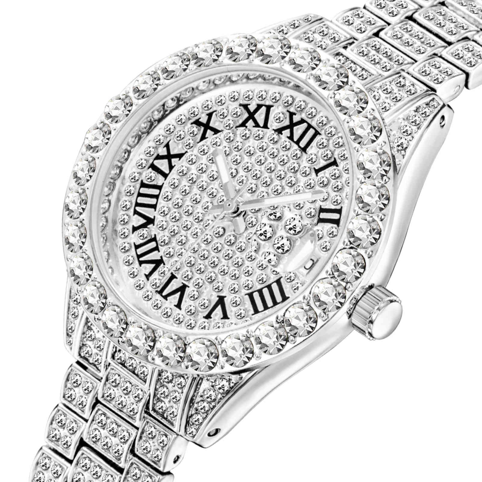 MISSFOX Women Watch Iced Out Shiny Diamond Fashion Elegant Small Case Dress Watches Waterproof With Auto Calendar Dropshipping, 3035-silver
MISSFOX Women Watch Iced Out Shiny Diamond Fashion Elegant Small Case Dress Watches Waterproof With Auto Calendar Dropshipping, 3035-silver