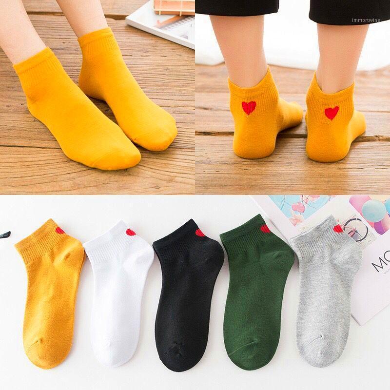 Socks & Hosiery 5 Pairs Women Red Heart Candy Colors College Breathable Female Soft Cotton Spring Autumn Girls Ankle Sock Meias Sox, 5 different colors 
Socks & Hosiery 5 Pairs Women Red Heart Candy Colors College Breathable Female Soft Cotton Spring Autumn Girls Ankle Sock Meias Sox, 5 different colors