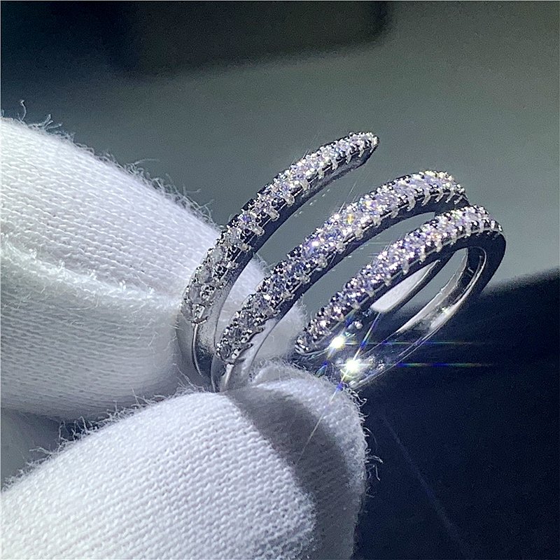 Fashion Cross ring 925 Sterling silver Pave Dianmond cz Engagement Wedding Rings for women Statement Party Jewelry Gift