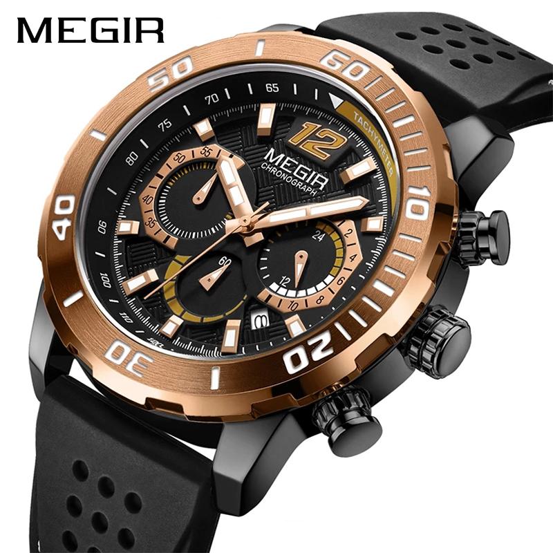 Wristwatches MEGIR Mens Chronograph Sport Watches Silicone Strap Luminous Waterproof Military Quartz Watch Relogio Masculino, Blue
Wristwatches MEGIR Mens Chronograph Sport Watches Silicone Strap Luminous Waterproof Military Quartz Watch Relogio Masculino, Blue