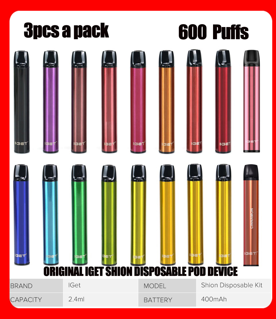 Original Iget Shion Disposable Pod Device cigarettes Kit 600 Puff 450mAh 2.4ml Prefilled Vape 100% Authentic
Original Iget Shion Disposable Pod Device cigarettes Kit 600 Puff 450mAh 2.4ml Prefilled Vape 100% Authentic