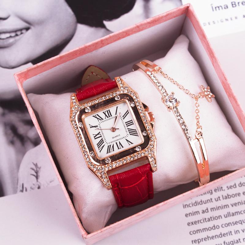 Wristwatches Luxury 2 PCS Set Watch Women Rose Gold Water Drill Bracelet Jewelry Ladies Female Hour Casual Quartz A3742
Wristwatches Luxury 2 PCS Set Watch Women Rose Gold Water Drill Bracelet Jewelry Ladies Female Hour Casual Quartz A3742