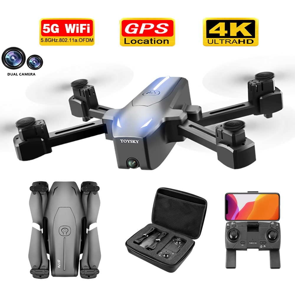 

S176 Drone 4K GPS HD dual camera 5G FPV image optical flow FOLLOW ME Helicopter Altitude Hold RC Quadcopter mini Dron VS F3, No gps 4k 1b bag