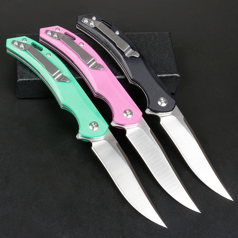 In Stock!! Flipper Folding Knife 8Cr14Mov Satin Drop Point Blade G10 + Stainless Steel Sheet Handle Ball Bearing Fast Open Knives 3 Handles Colors
In Stock!! Flipper Folding Knife 8Cr14Mov Satin Drop Point Blade G10 + Stainless Steel Sheet Handle Ball Bearing Fast Open Knives 3 Handles Colors