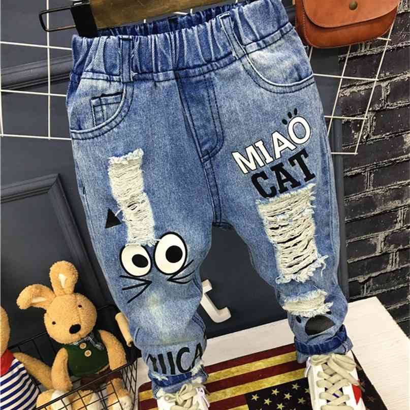 Baby Boys Girls Jeans Pants Children Trousers 1-7Yrs Casual Cartoon Cat For Kids 210915, Blue
Baby Boys Girls Jeans Pants Children Trousers 1-7Yrs Casual Cartoon Cat For Kids 210915, Blue