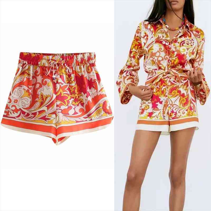 Za Flowy Print Shorts Women High Waist Shorts Casual Baggy Short Pants Woman Summer Adjustable Tied Short Pants Ladies, White;black
Za Flowy Print Shorts Women High Waist Shorts Casual Baggy Short Pants Woman Summer Adjustable Tied Short Pants Ladies, White;black