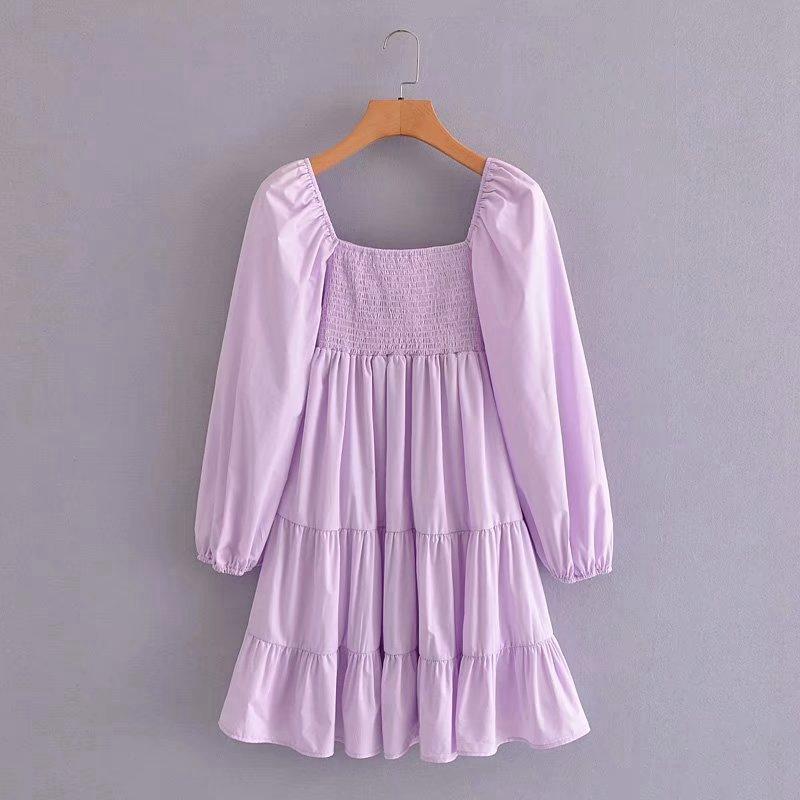 Casual Dresses Fashion Long Sleeve Purple Dress Women Puff Square Neck A-Line Ladies Vintage Pleated Mini Vestidos, Lavender
Casual Dresses Fashion Long Sleeve Purple Dress Women Puff Square Neck A-Line Ladies Vintage Pleated Mini Vestidos, Lavender