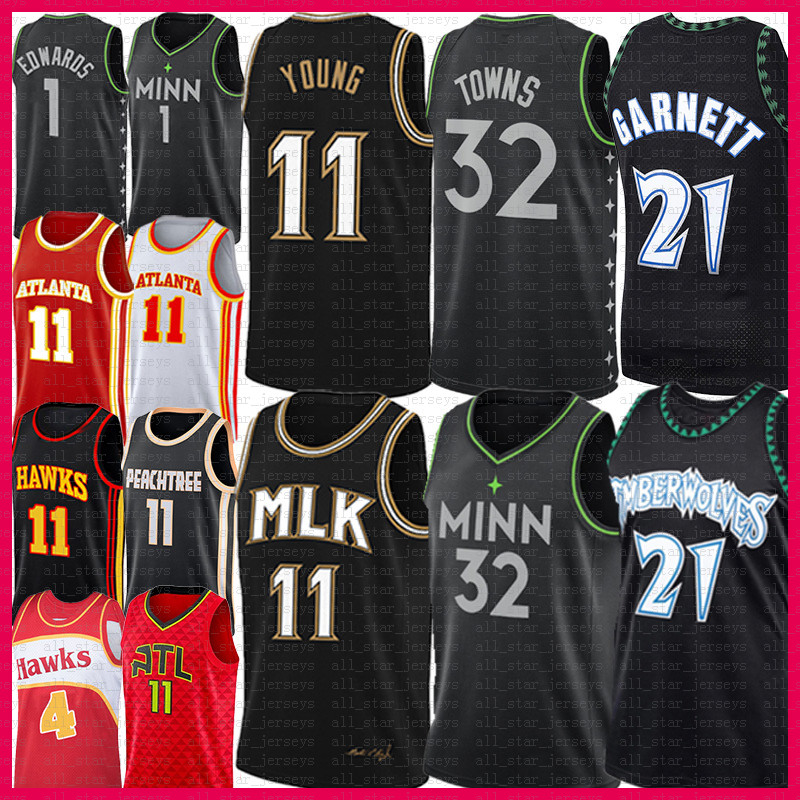 Men's Trae 11 Young Basketball Jersey Karl-Anthony 32 Towns Anthony 1 Edwards Kevin 21 Garnett Spud 4 Webb Minnesota Timberwolves Atlanta Hawk, Please buy 10 piece - if only need logos 
Men's Trae 11 Young Basketball Jersey Karl-Anthony 32 Towns Anthony 1 Edwards Kevin 21 Garnett Spud 4 Webb Minnesota Timberwolves Atlanta Hawk, Please buy 10 piece - if only need logos