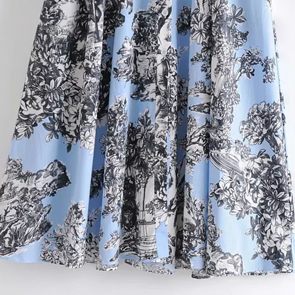 BBWM Women Chic Fashion With Belt Print Midi Shirt Dress Vintage Long Sleeve Button-up Female Dresses Vestidos Mujer 210520