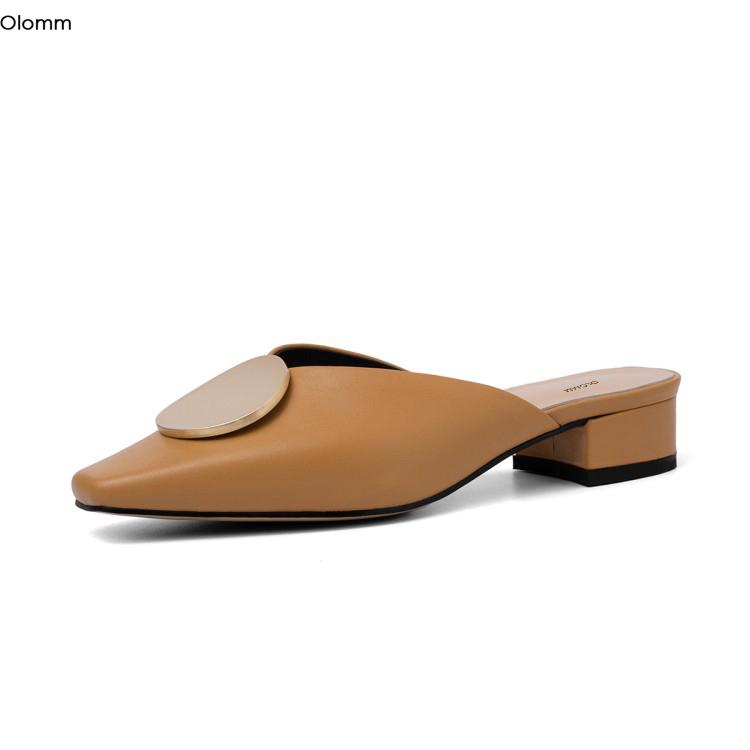Slippers Olomm Women Summer Leather Square Heels Pointed Toe Beige Brown Grey Casual Shoes US Plus Size 4-8.5, Black
Slippers Olomm Women Summer Leather Square Heels Pointed Toe Beige Brown Grey Casual Shoes US Plus Size 4-8.5, Black