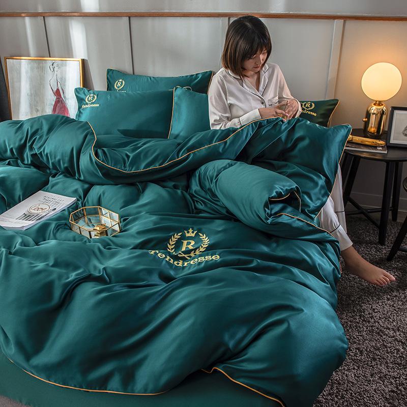 3/4 Pcs Luxury European Style Duvet Cover Set Silk Cotton Bedding Quilt Pillowcase Queen King Size Sets