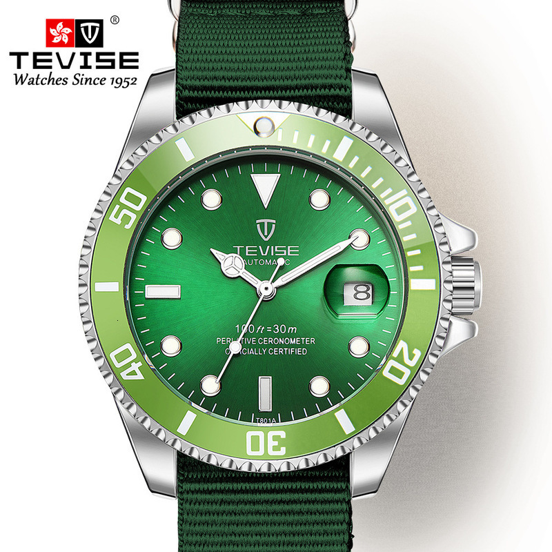 Tevise tewis Water Ghost watch luminous automatic mechanical transparent men's waterproof nylon strap, T801a silver white cloth belt
Tevise tewis Water Ghost watch luminous automatic mechanical transparent men's waterproof nylon strap, T801a silver white cloth belt