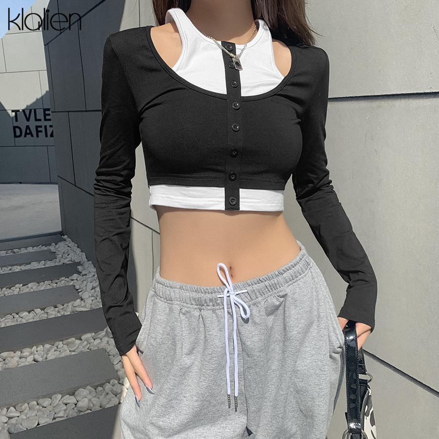 casual skinny black white patchwork short female t shirt 2021 spring new fashion street slim elastic women crop lus size clothes, Black;gray
casual skinny black white patchwork short female t shirt 2021 spring new fashion street slim elastic women crop lus size clothes, Black;gray