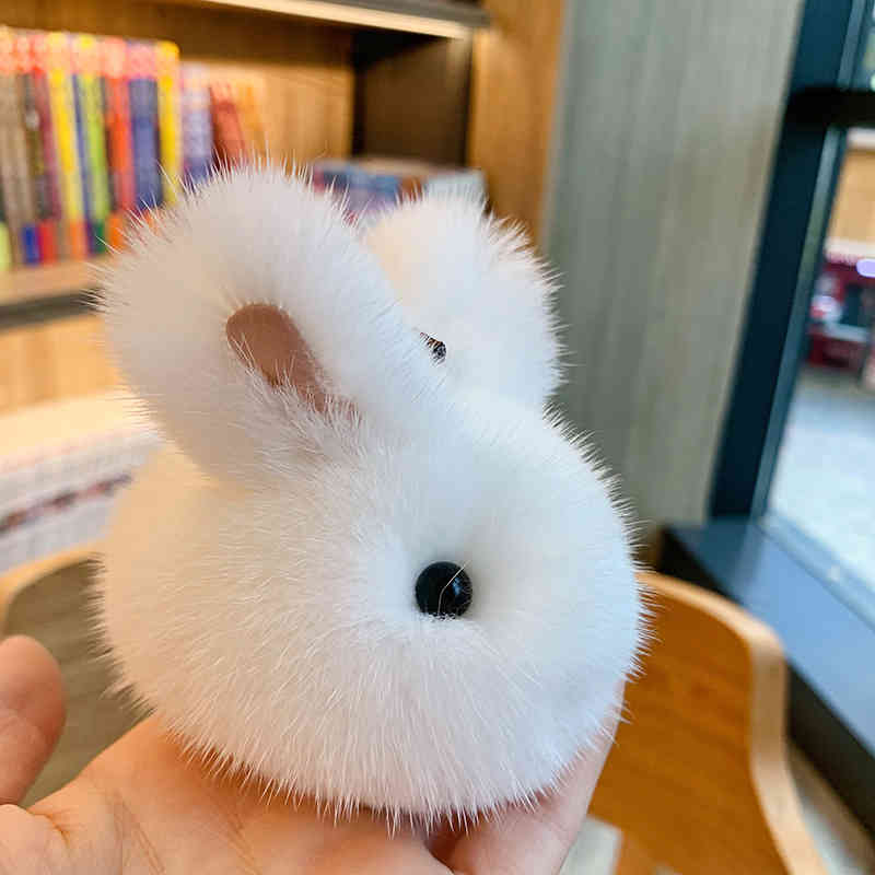 Mink Fur Little Jade Rabbit Plush Lovely Key Chain Pendant Ins Doll Korean Women's Matching