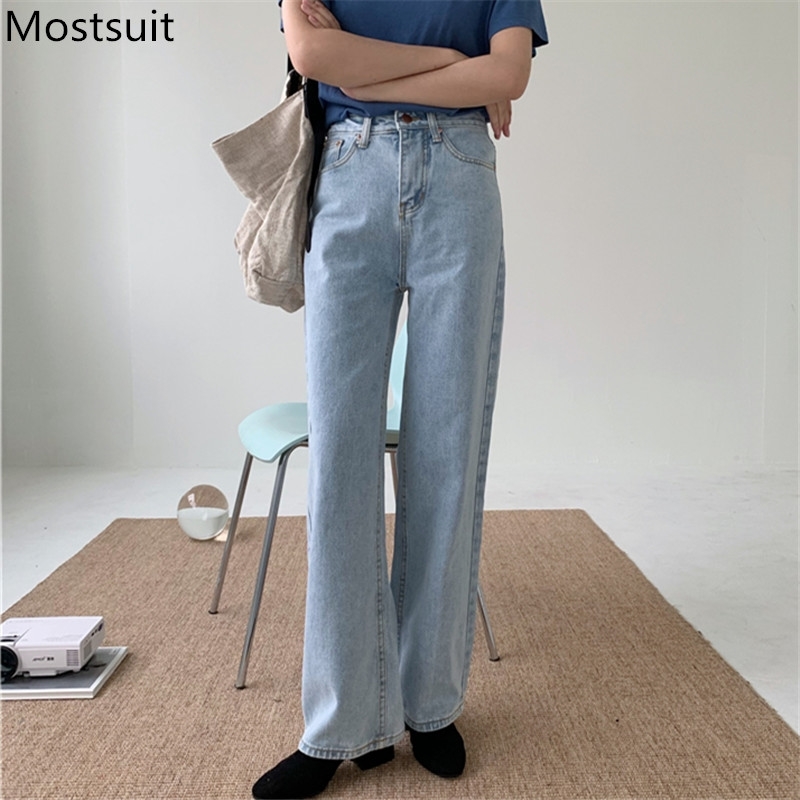 Korean High Waist Wide Leg Cotton Denim Jeans Pants Women Solid Fashion Buttons Fly Full Length Trousers Basic Casual 210518, Dark blue
Korean High Waist Wide Leg Cotton Denim Jeans Pants Women Solid Fashion Buttons Fly Full Length Trousers Basic Casual 210518, Dark blue