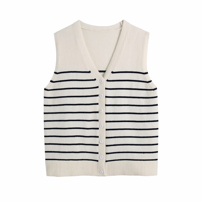 Casual Women V Neck Knitter Spring-autumn Fashion Ladies All-match Sweater Female Striped Knitted Cardigan Top 210515