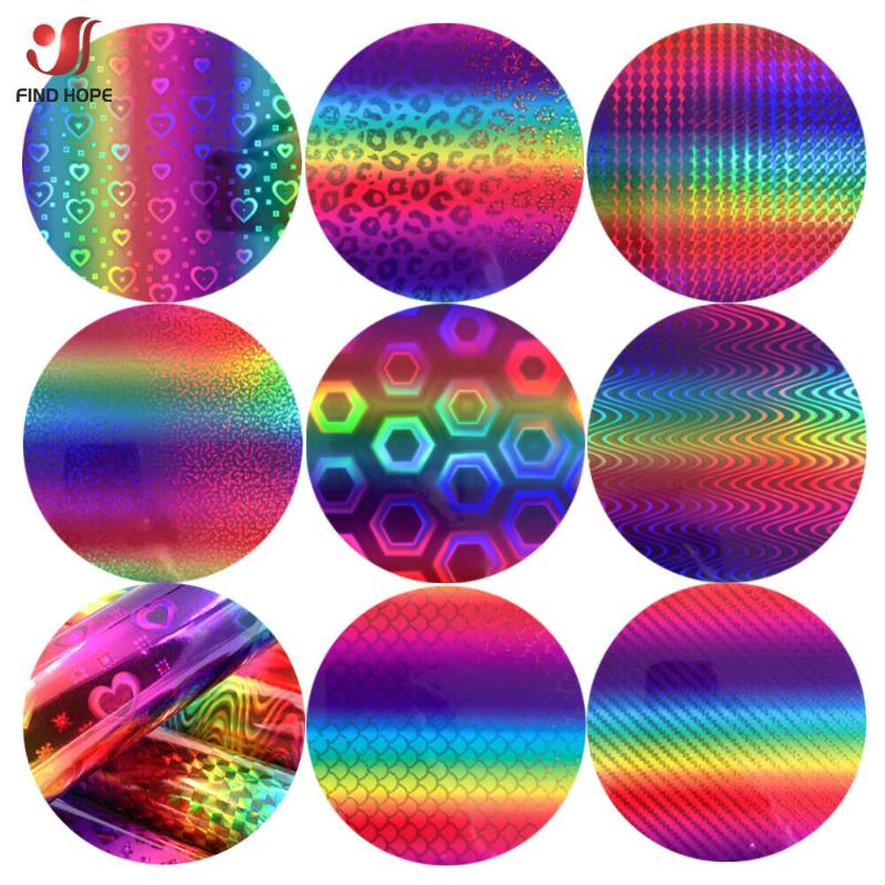 Window Stickers Holographic Rainbow Leopard Permanent Gradient Adhesive Craft Making Sign Cricut Film For Wall Glass Car Cup Decor