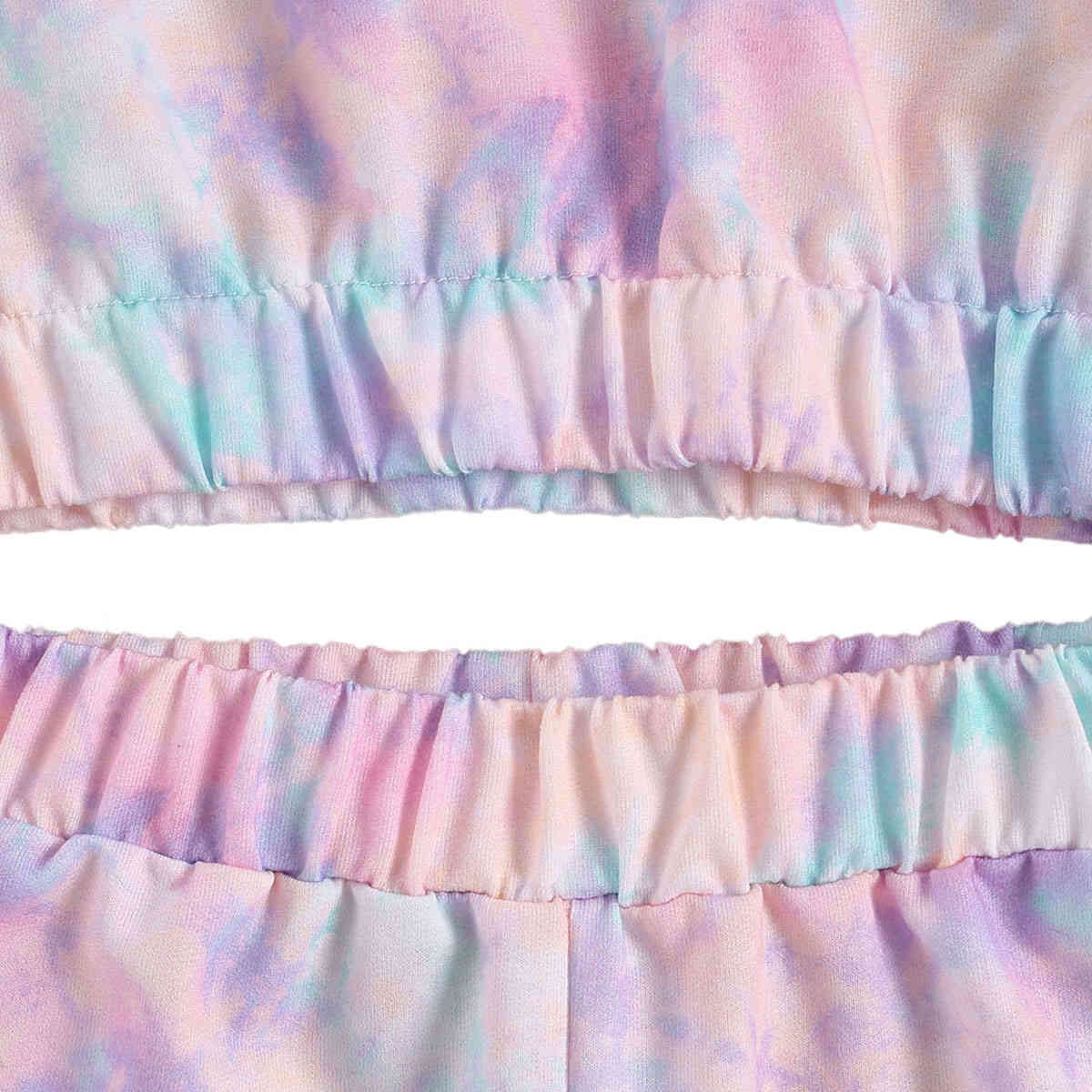 6M-5Y Spring Autumn Toddler Kid Girls Clothes Set Tie Dye Pullover Hooded Sweatshirts Pants Tracksuit Children Outfits 210515