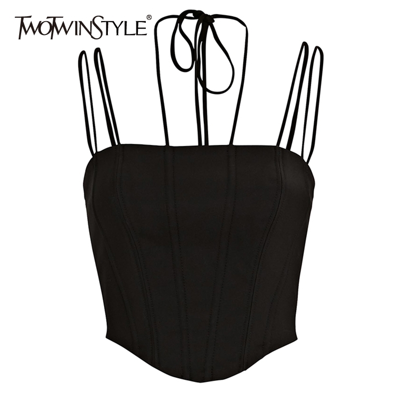 Sexy Black Slim Vest For Women Halter Sleeveless Lace Up Short Tank Tops Females Summer Fashion Clothing Style 210524
Sexy Black Slim Vest For Women Halter Sleeveless Lace Up Short Tank Tops Females Summer Fashion Clothing Style 210524