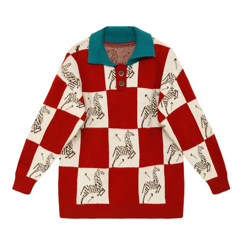 Women's Sweaters 2021 Autumn Pullovers Sweater Hong Kong Style Retro Fashion Korean Chic Plaid Spliced Lazy Wind Loose Tide, White;black
Women's Sweaters 2021 Autumn Pullovers Sweater Hong Kong Style Retro Fashion Korean Chic Plaid Spliced Lazy Wind Loose Tide, White;black