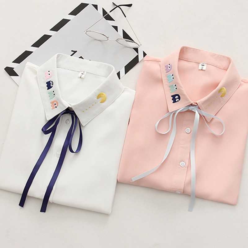 Brand Embroidery Women Blouses Spring Long Sleeve Blouse Cotton Oxford Casual White Shirts Female Tops Clothing 210601 
Brand Embroidery Women Blouses Spring Long Sleeve Blouse Cotton Oxford Casual White Shirts Female Tops Clothing 210601